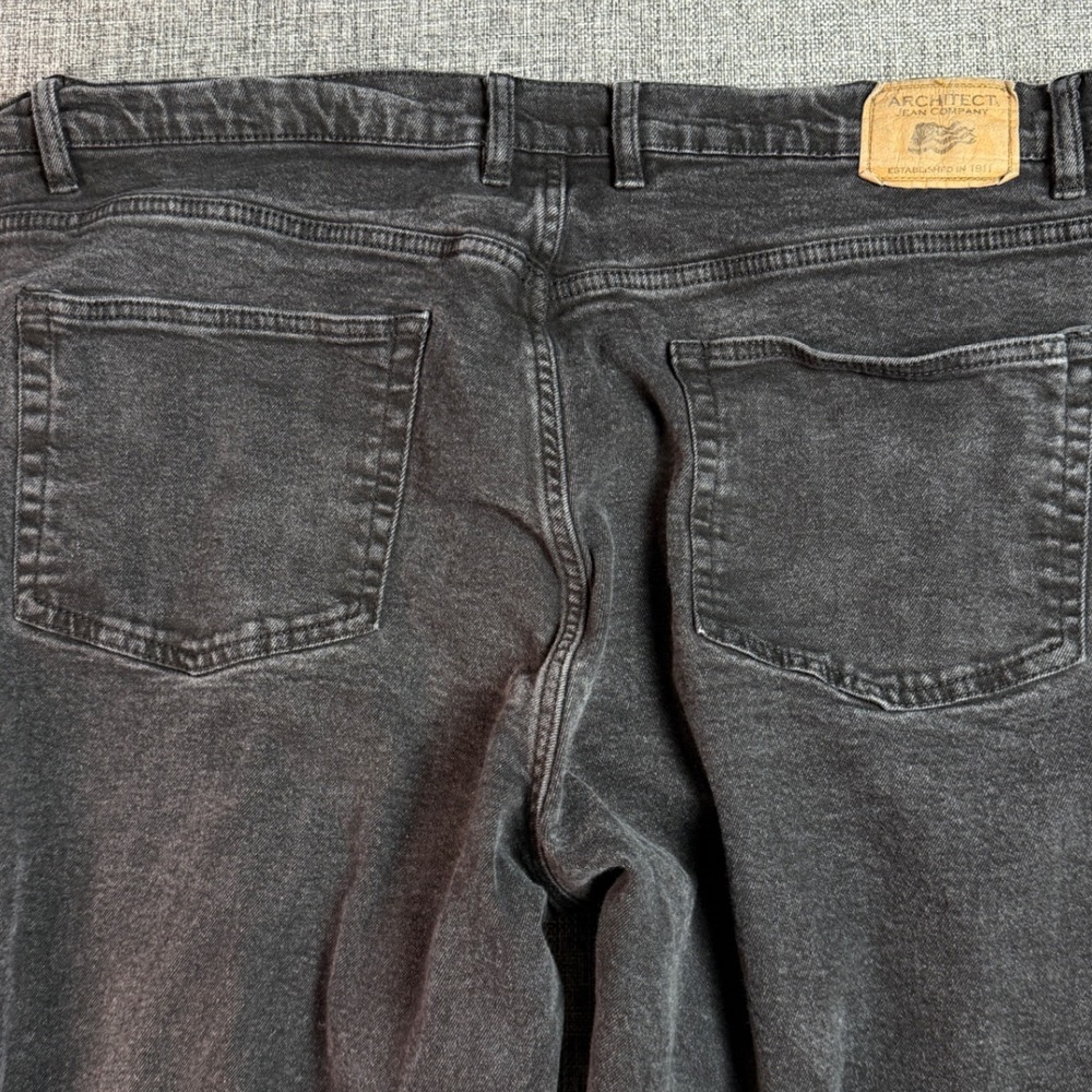 Mens Architect Jean Company Jeans | Waist 40 | Black Faded Straight Leg Denim - Picture 6 of 14